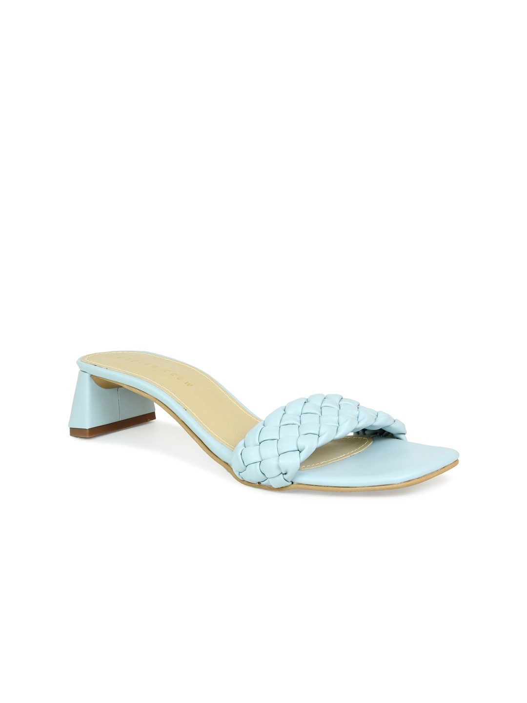 

DESIGN CREW Blue Textured Block Mules