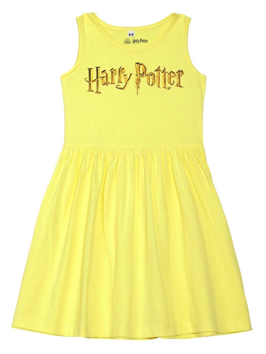 

Harry Potter by Wear Your Mind Girls Yellow Printed Cotton Dress