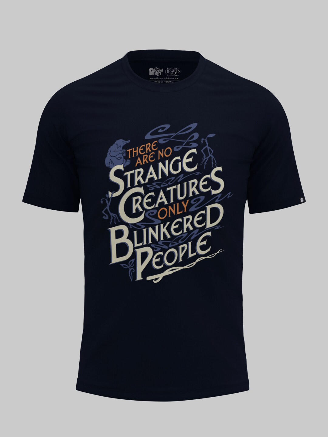 

The Souled Store Men Navy Blue Typography Printed T-shirt