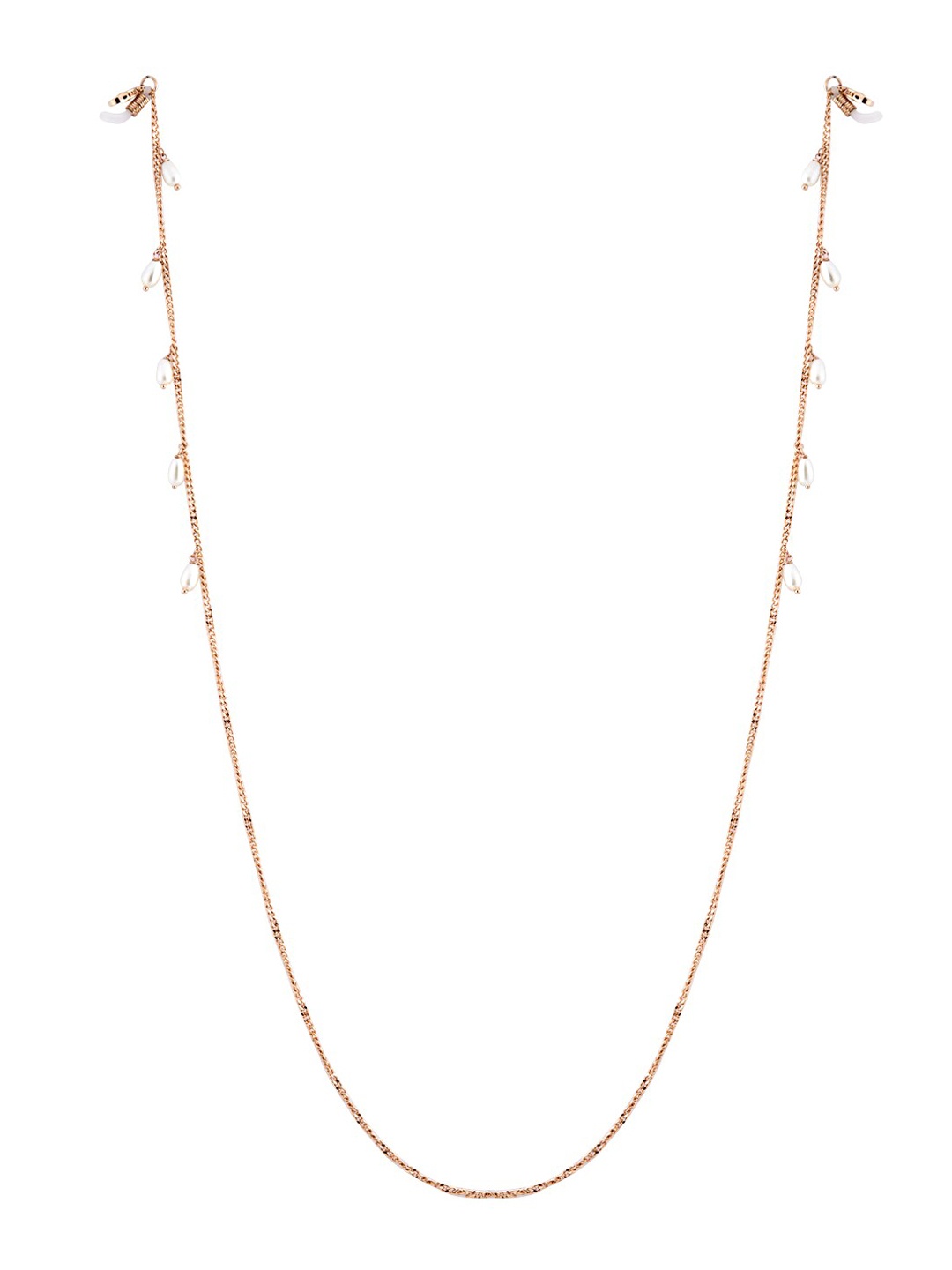 

ToniQ Stylish Gold-Toned & White Pearl Mask & Sunglasses Chain