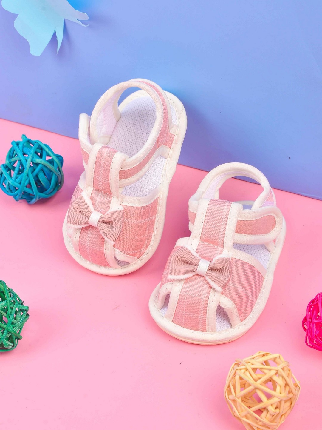 

POPLINS Infant Kids Pink Cotton Booties