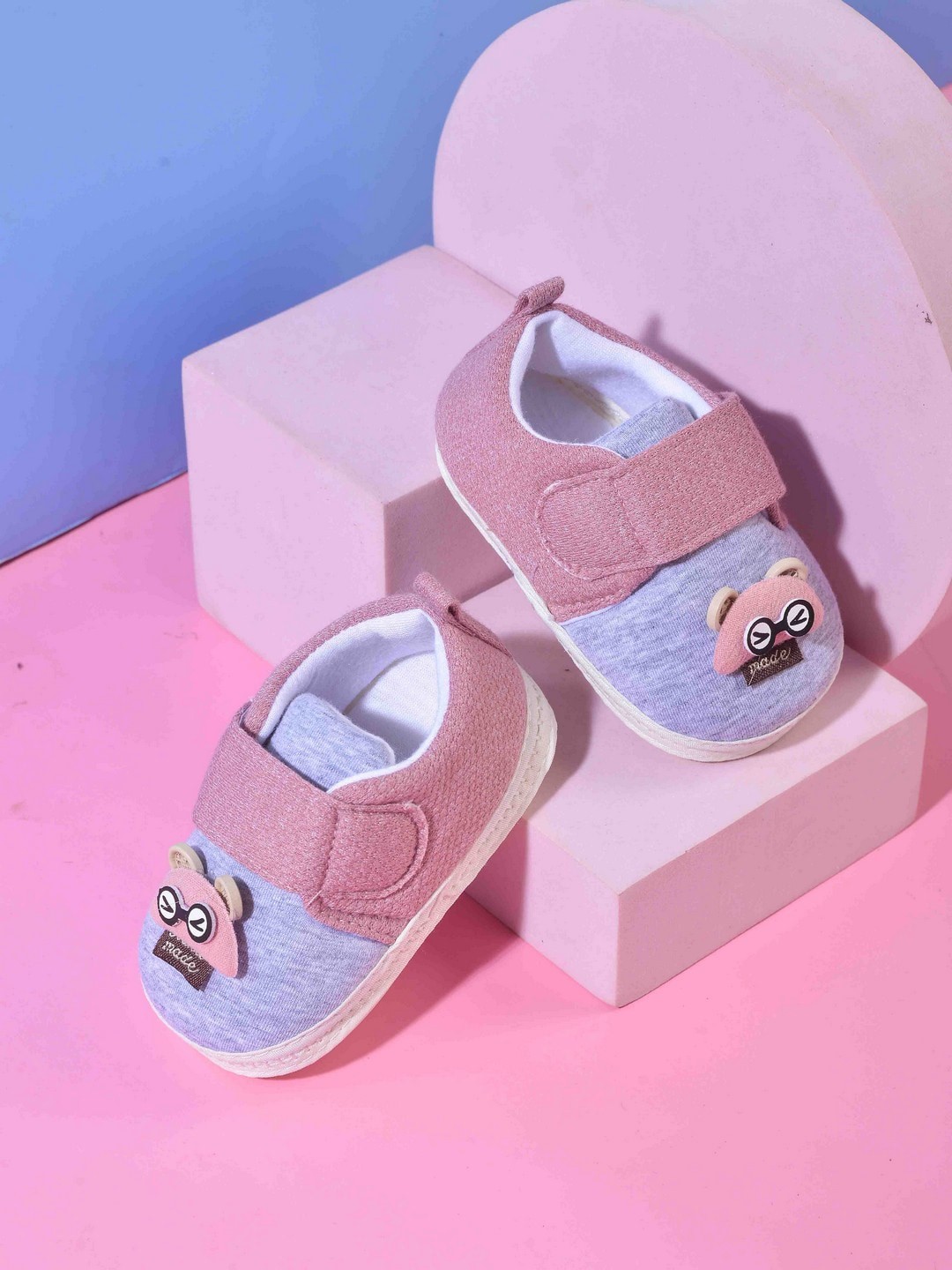 

POPLINS Kids Pink Cotton Booties