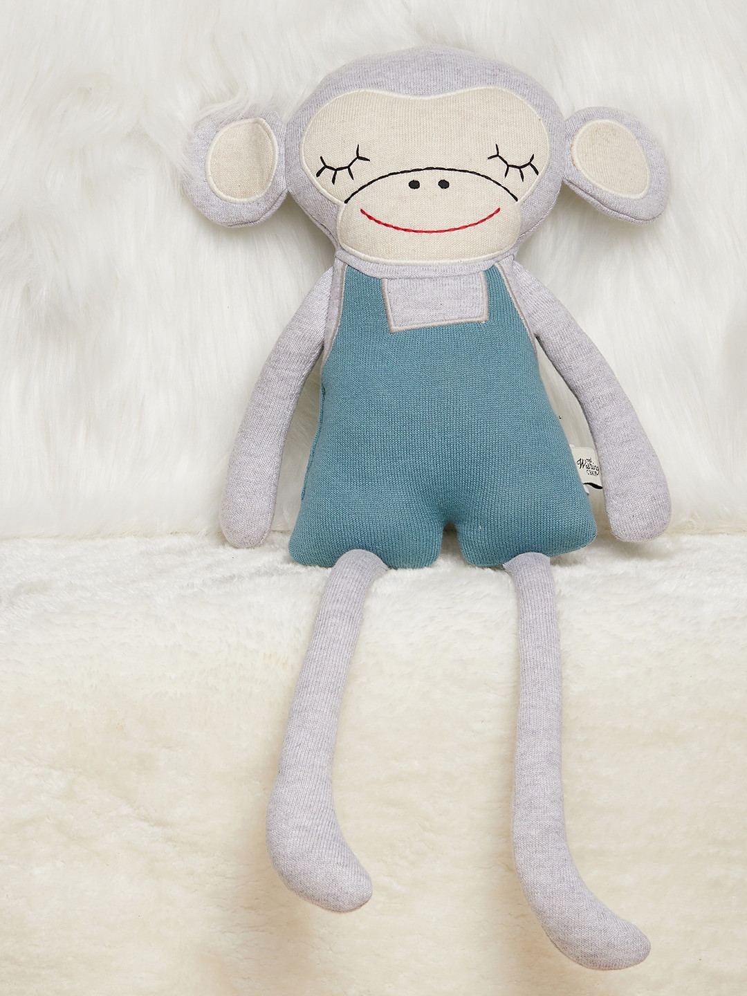 

The Wishing Chair White & Blue Knitted Cotton Cushion