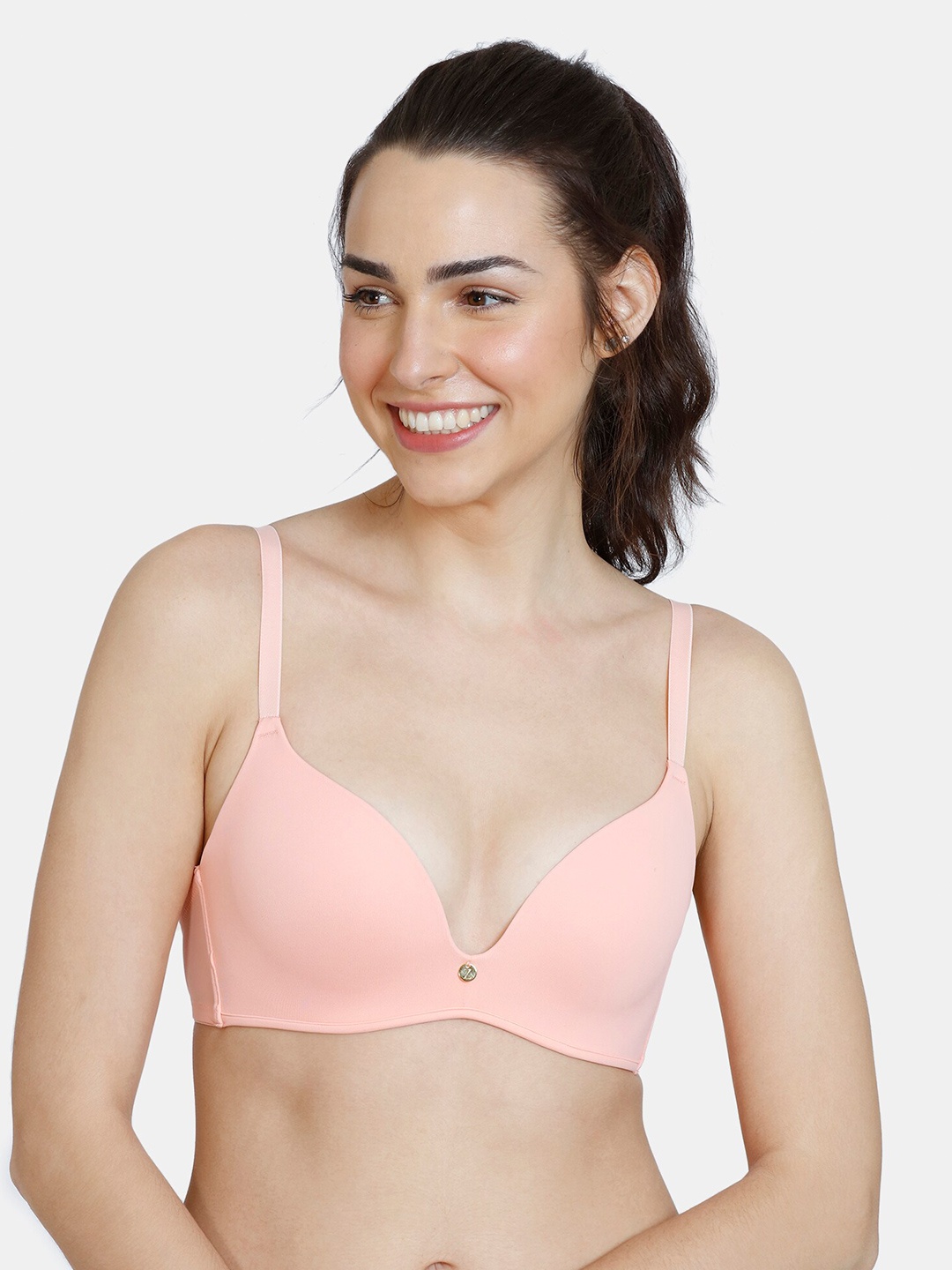 

Zivame Pink Lightly Padded & Non Wired Solid Bra