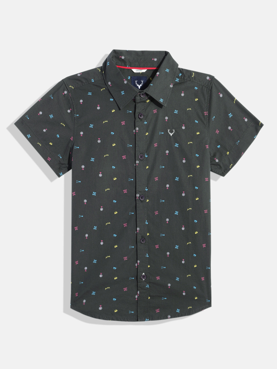 

Allen Solly Junior Boys Sport Micro Ditsy Printed Casual Shirt, Black