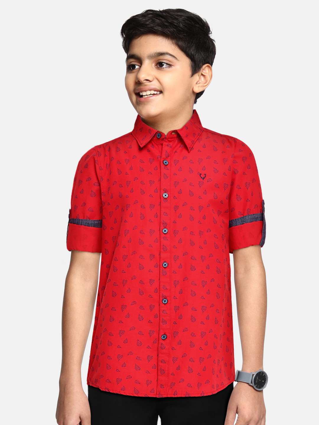 

Allen Solly Junior Boys Red Printed Casual Shirt