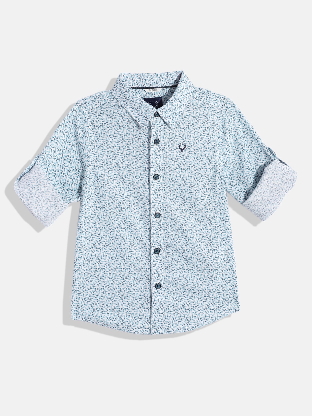 

Allen Solly Junior Boys Sport Micro Ditsy Printed Pure Cotton Casual Shirt, White