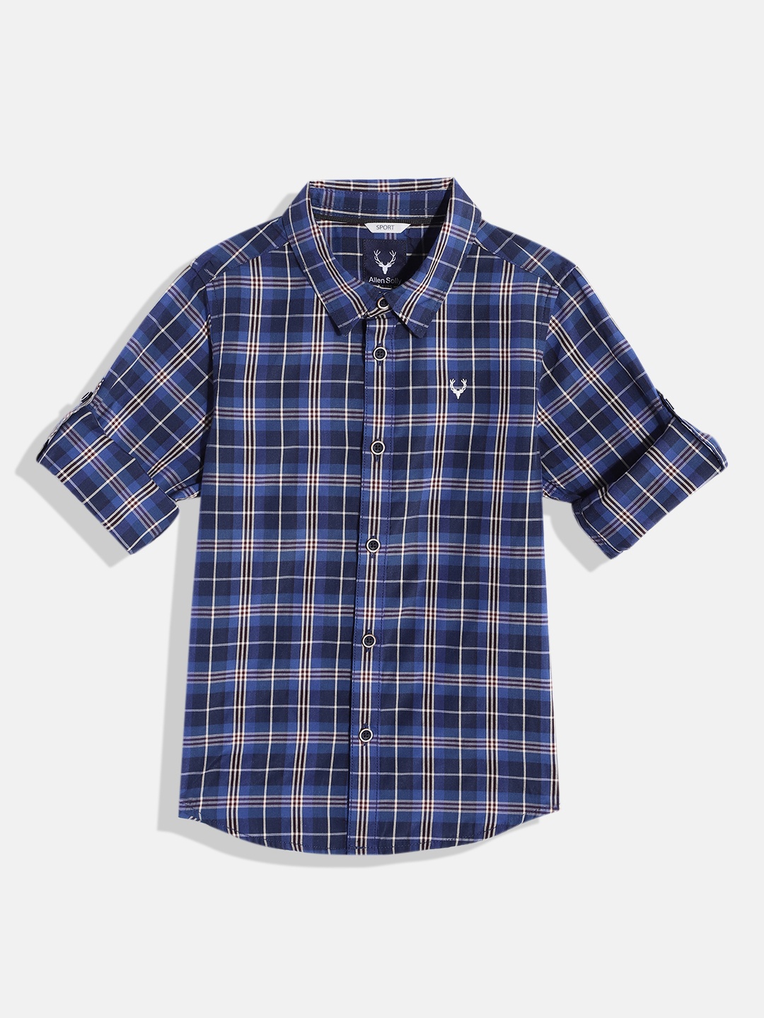 

Allen Solly Junior Boys Sport Tartan Checked Casual Shirt, Navy blue