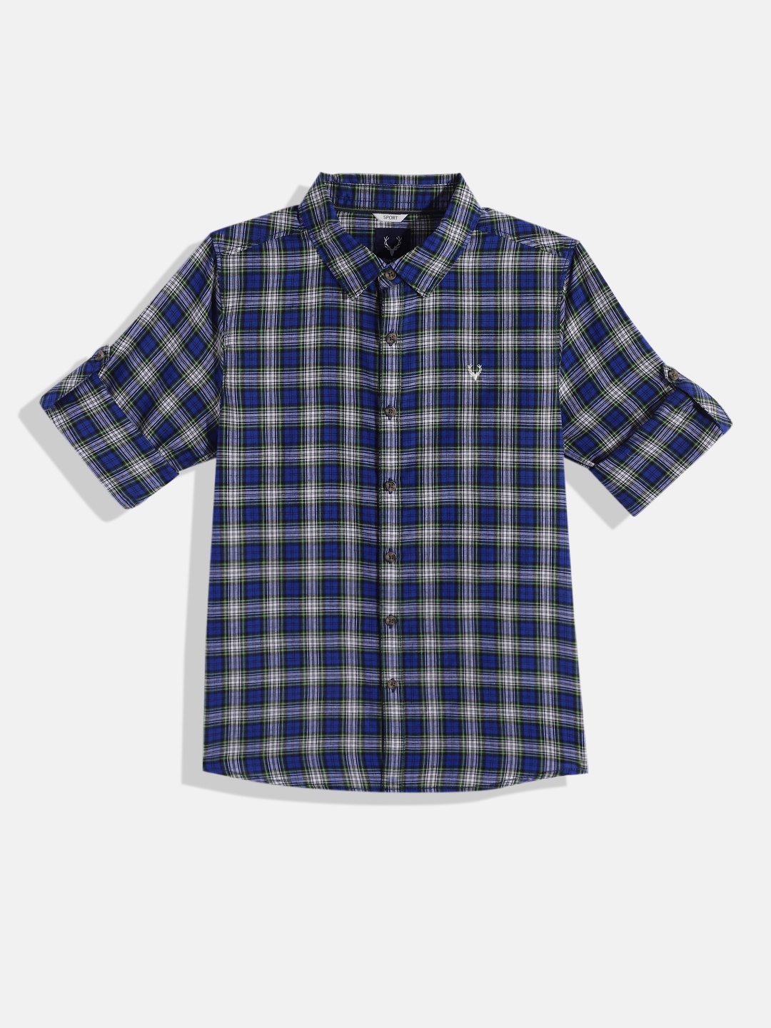 

Allen Solly Junior Boys Sport Tartan Checked Casual Shirt, Blue