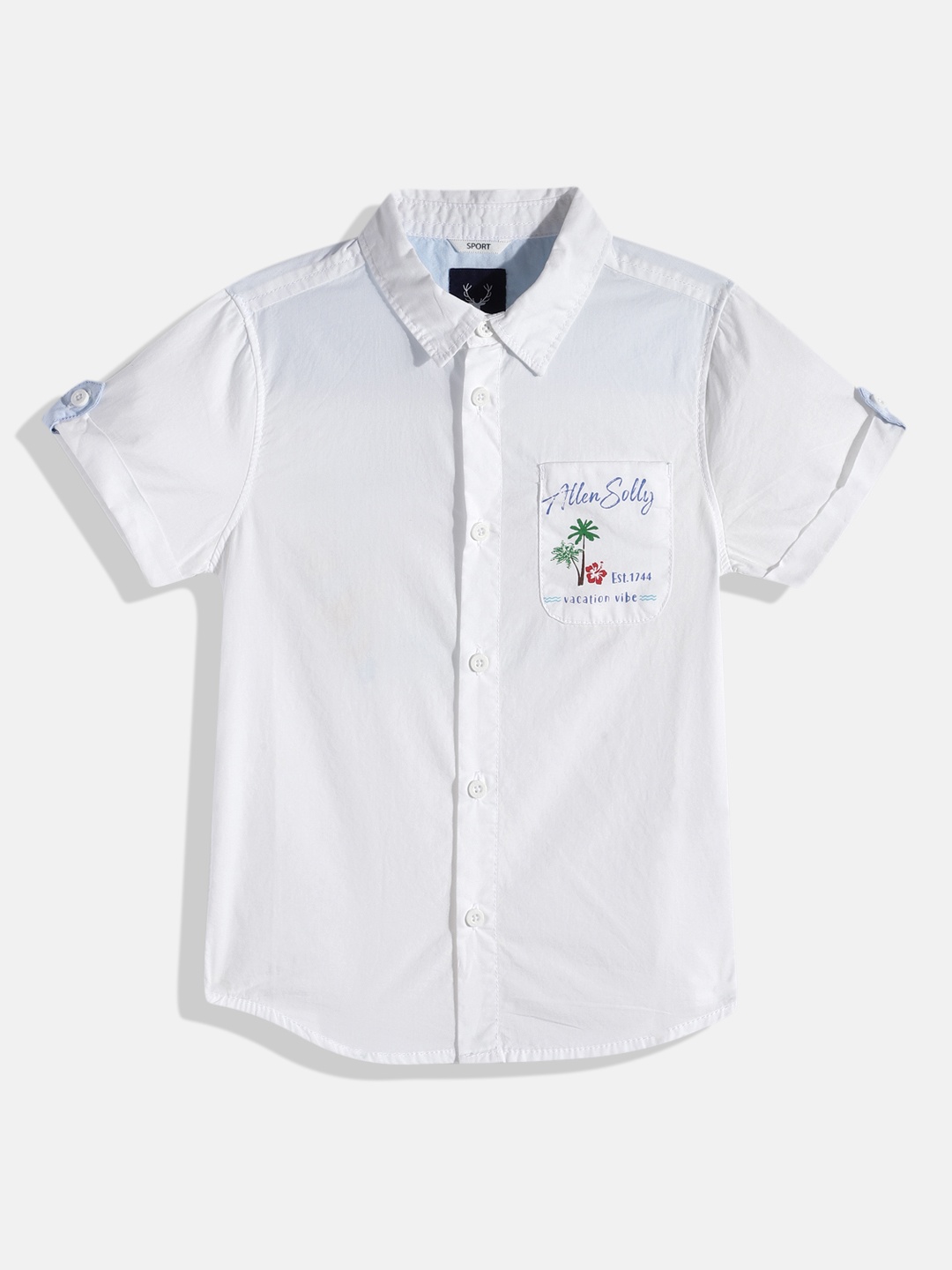 

Allen Solly Junior Boys White Back Printed Pure Cotton Casual Shirt