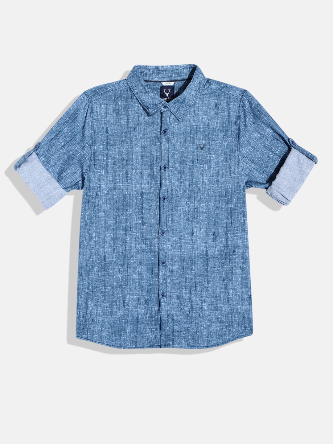 

Allen Solly Junior Boys Sport Fit Textured Pure Cotton Casual Shirt, Blue