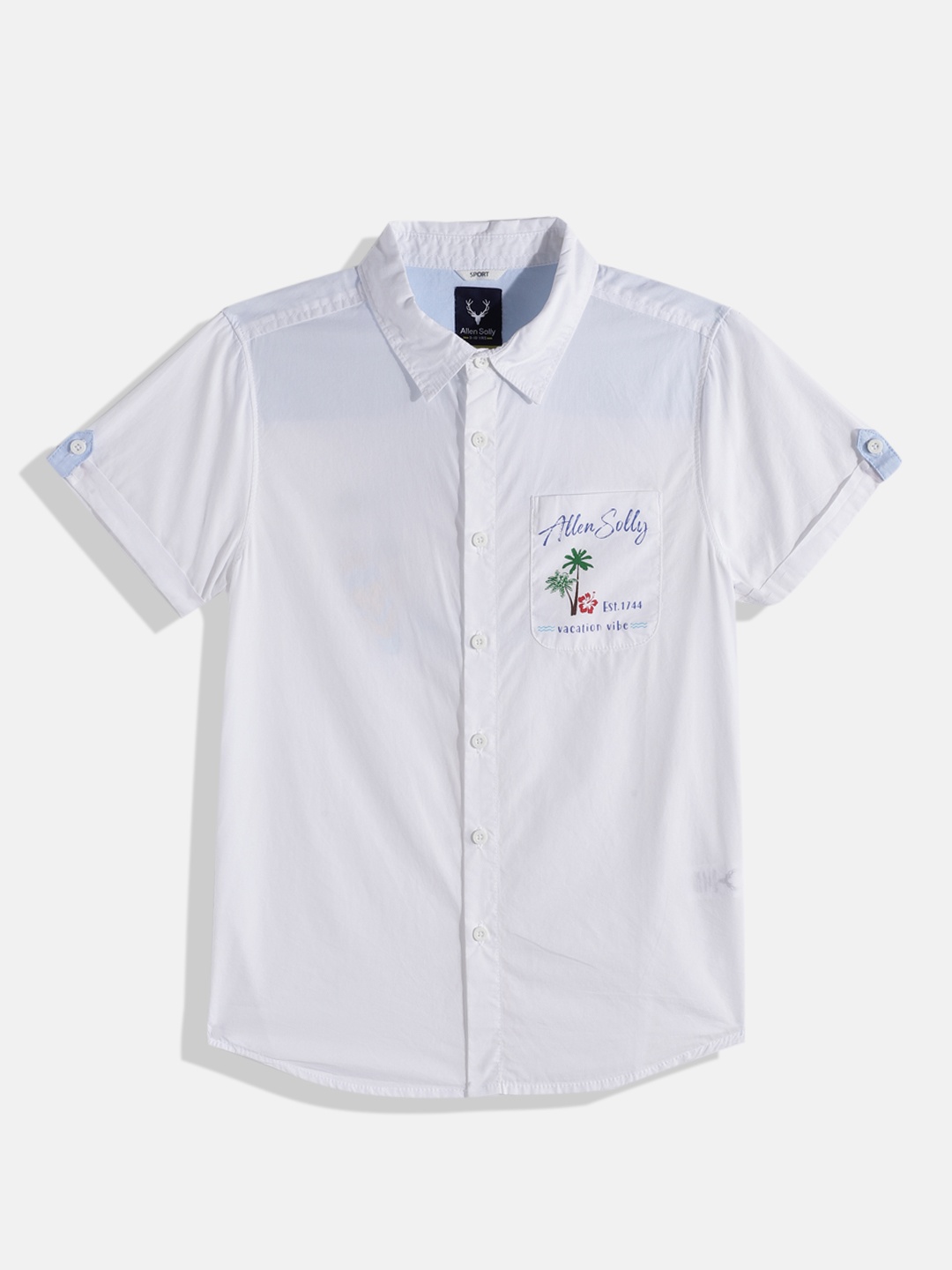 

Allen Solly Junior Boys White Printed Pure Cotton Casual Shirt