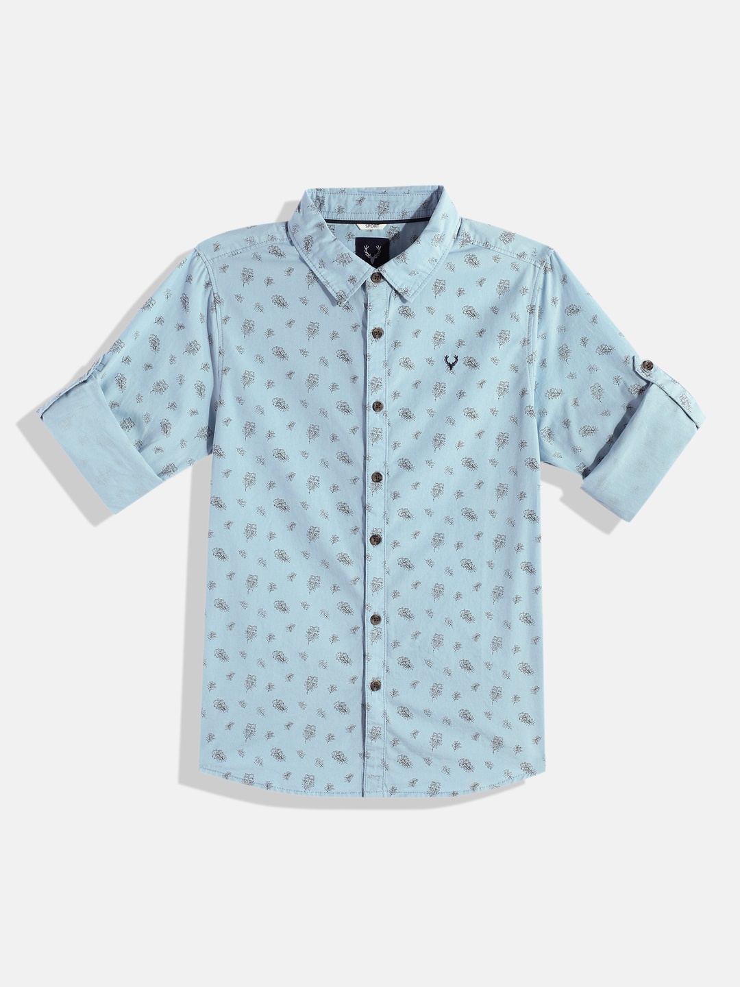 

Allen Solly Junior Boys Sport Floral Printed Pure Cotton Casual Shirt, Blue