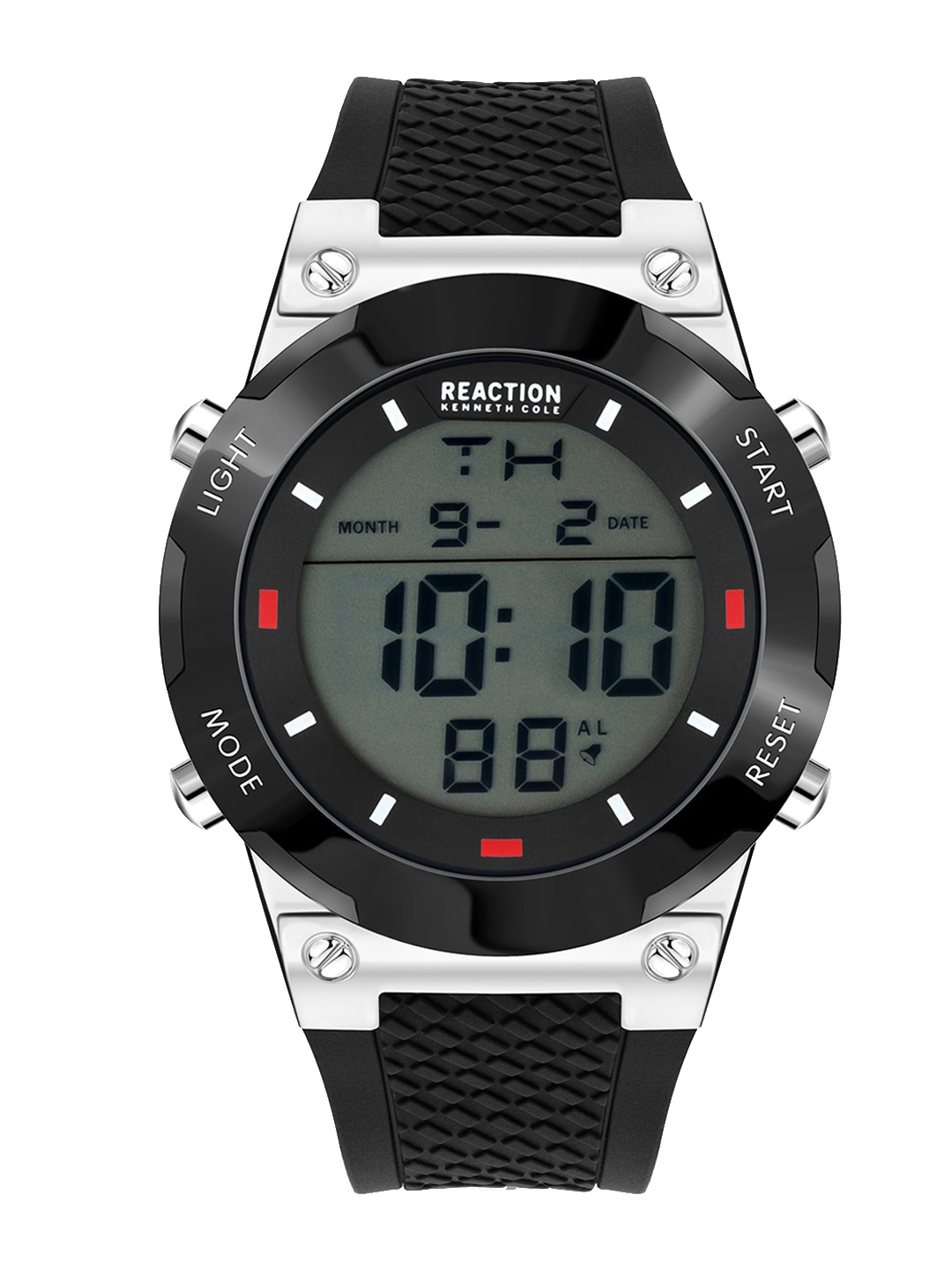

REACTION KENNETH COLE Men Black Dial & Black Textured Straps Digital Watch KRWGP2194304