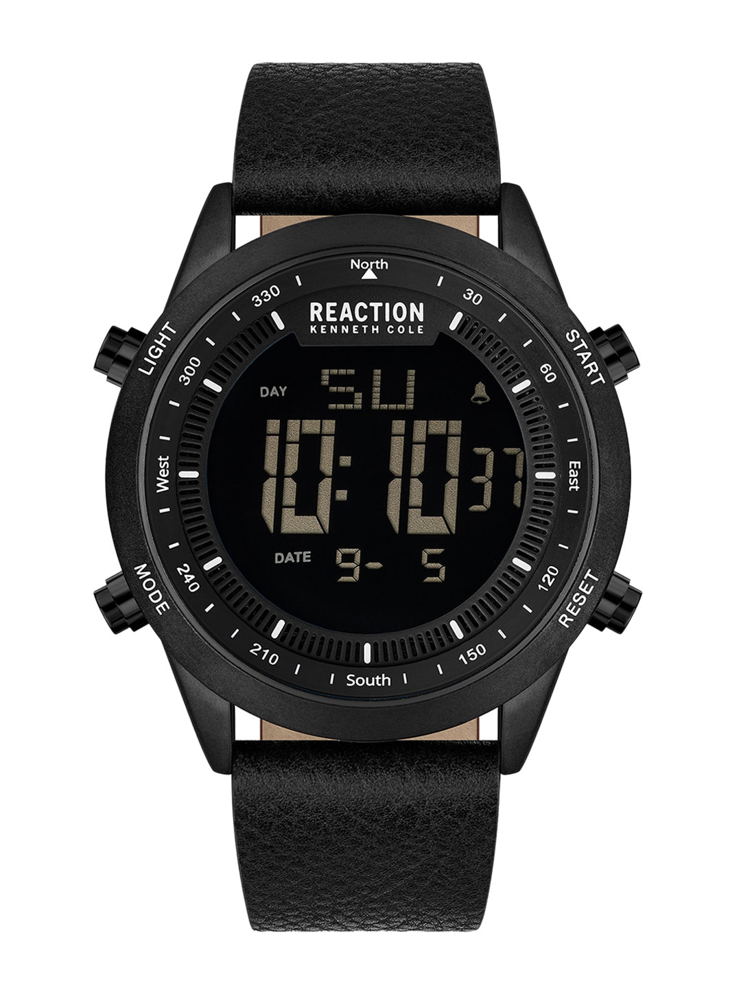 

REACTION KENNETH COLE Men Black Dial & Black Leather Straps Digital Watch KRWGD2191203