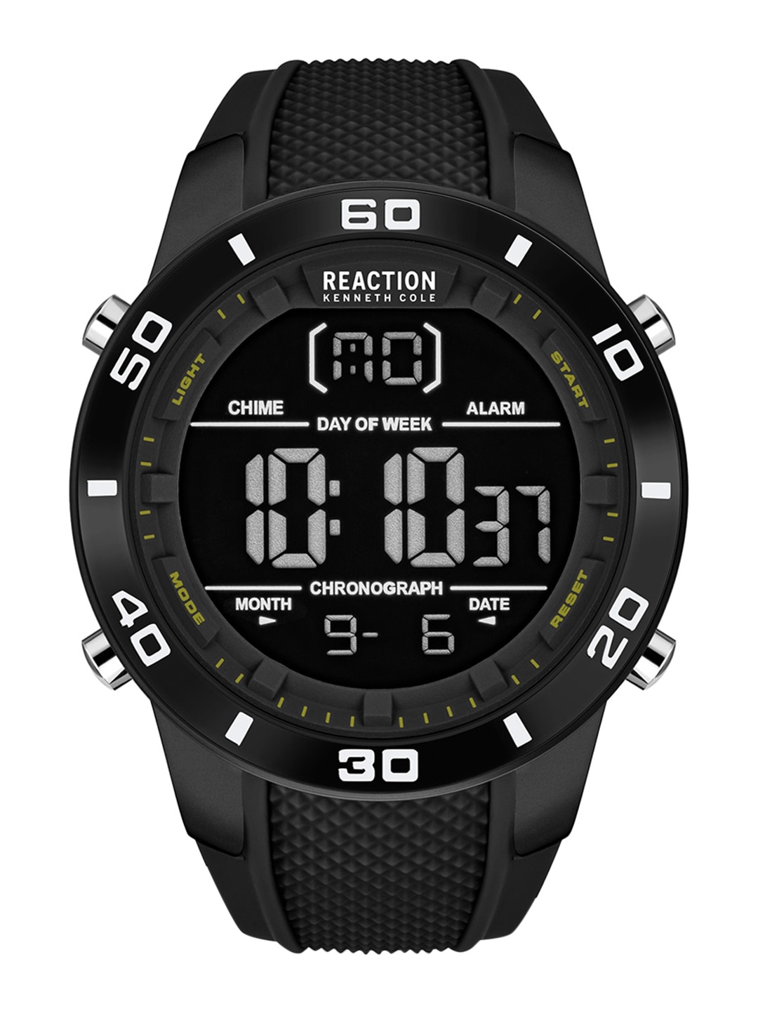 

REACTION KENNETH COLE Men Black Dial & Black Textured Straps Digital Watch KRWGP2191303