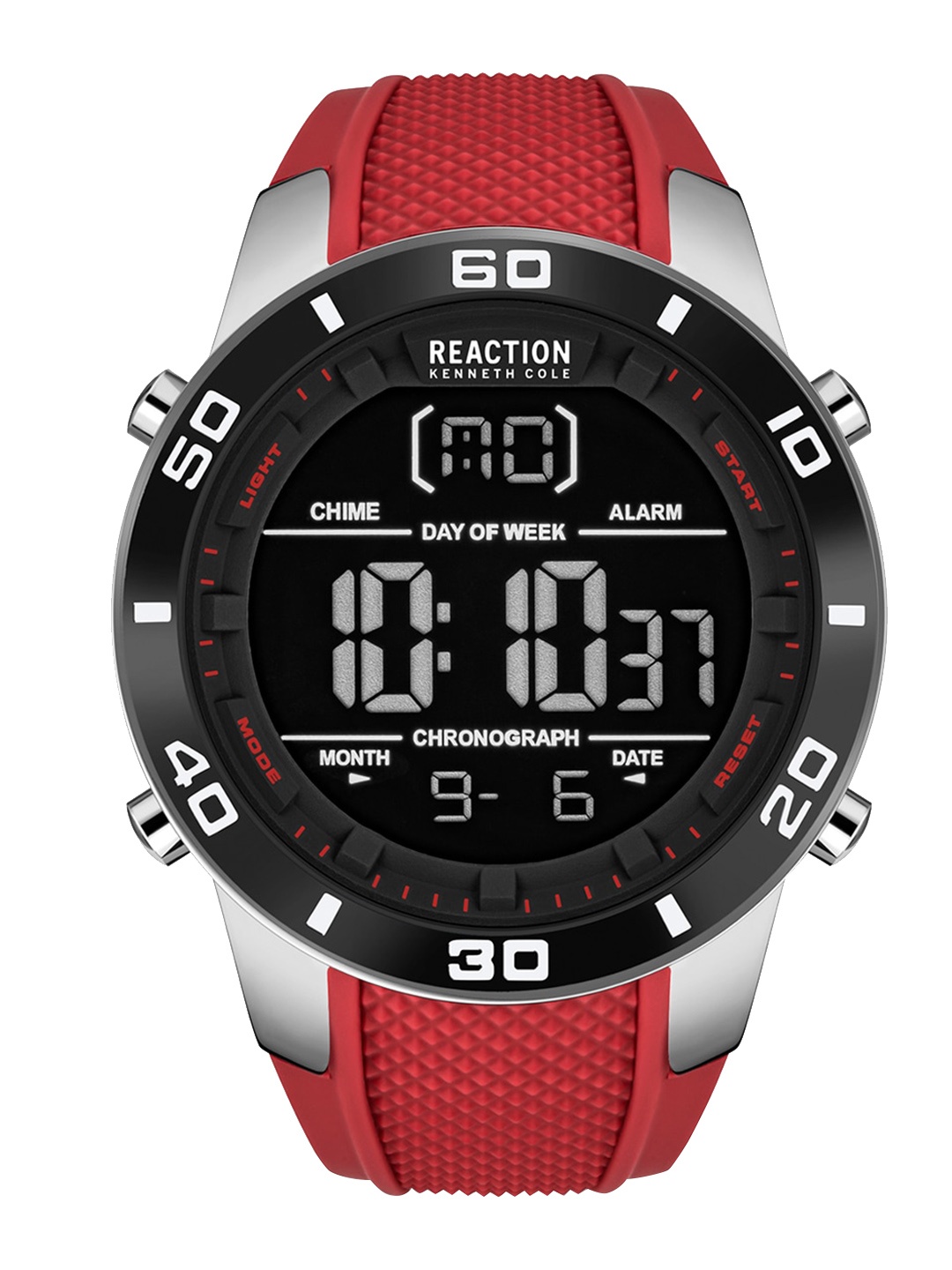 

REACTION KENNETH COLE Men Black Dial & Red Straps Digital Watch KRWGP2191301