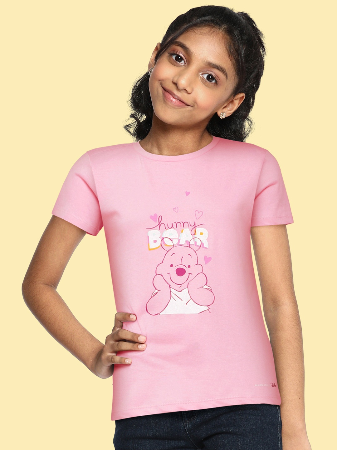 

Allen Solly Junior Girls Pink Printed Pure Cotton T-shirt