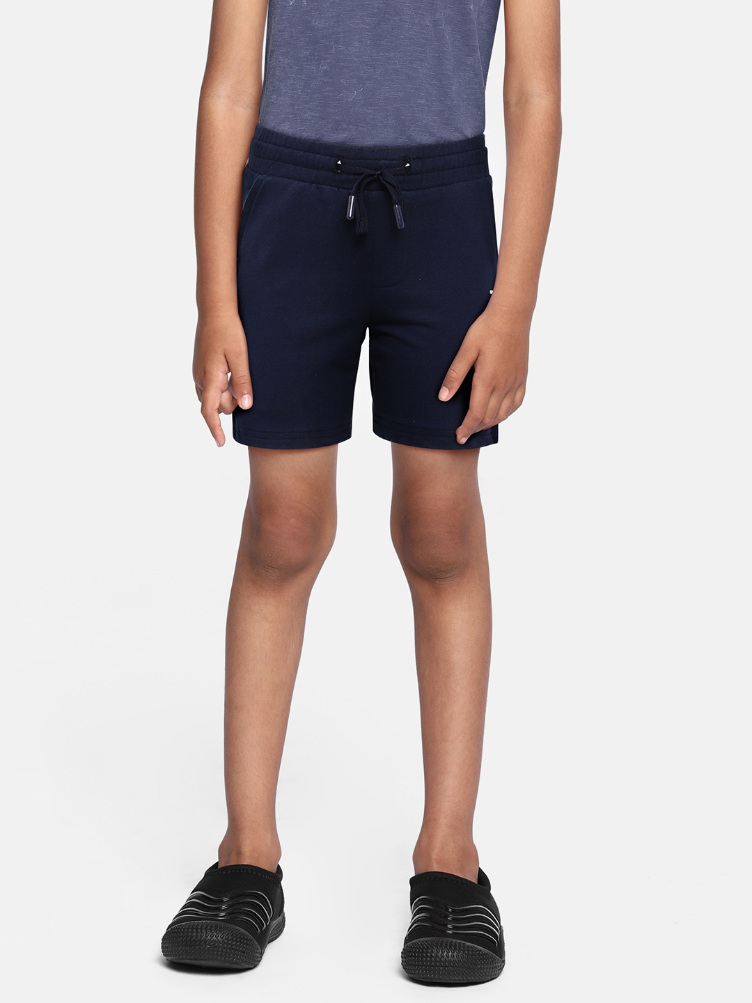 

Allen Solly Junior Boys Navy Blue Printed Pure Cotton Shorts