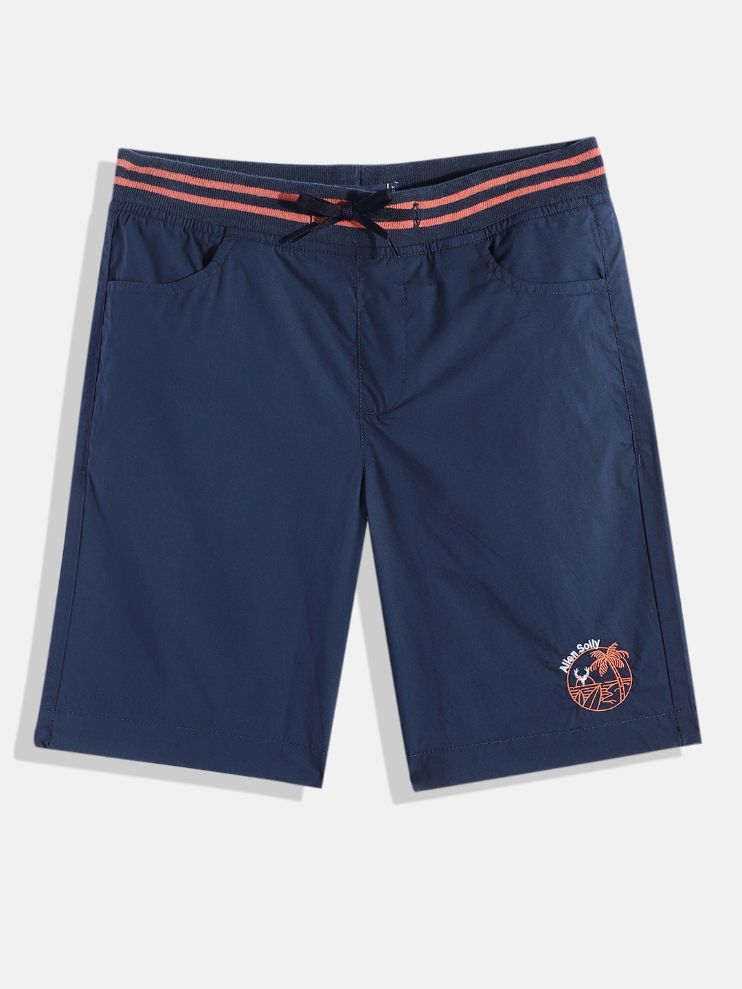 Allen Solly Junior Boys Navy Blue Pure Cotton Shorts