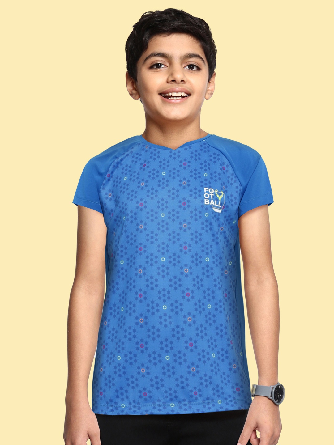 

Allen Solly Junior Boys Blue Printed V-Neck T-shirt