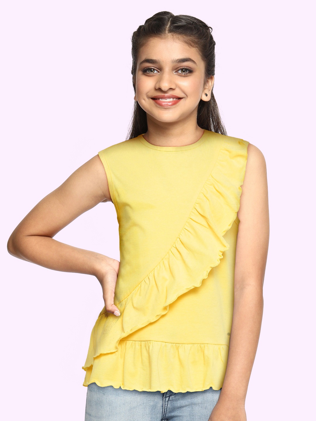 

Allen Solly Junior Yellow Ruffles Pure Cotton Peplum Top