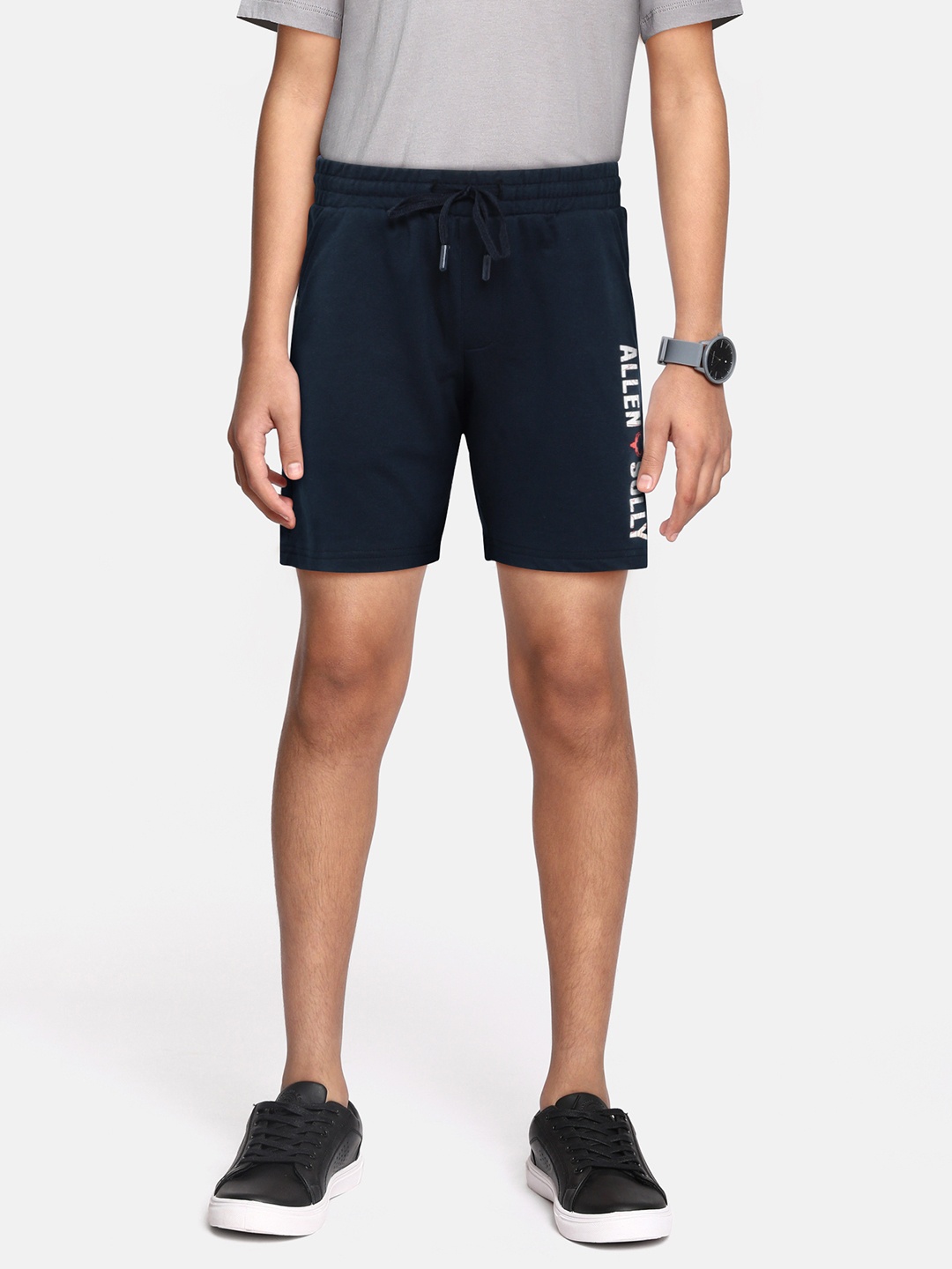 

Allen Solly Junior Boys Navy Blue Brand Logo Pure Cotton Shorts