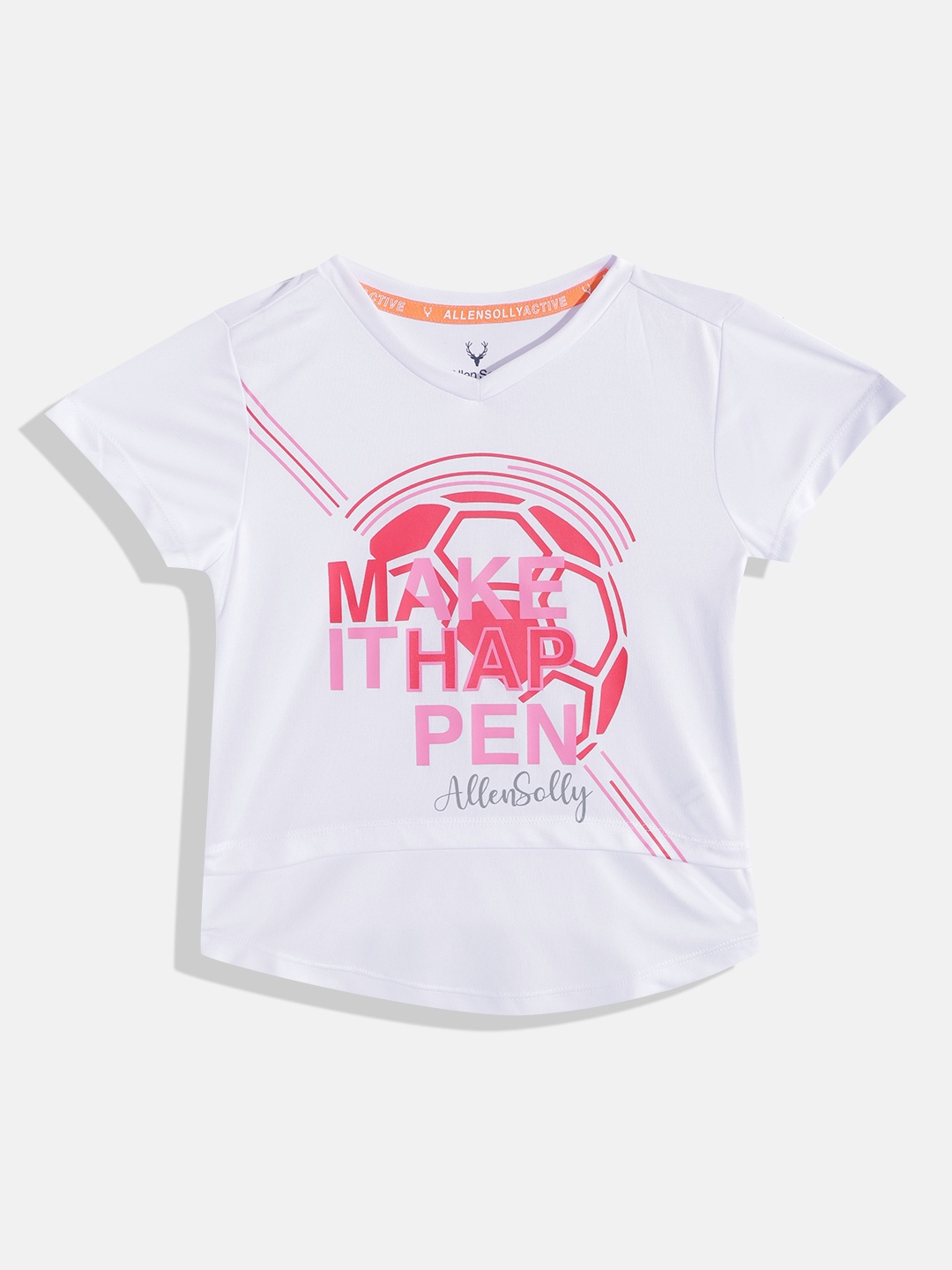 

Allen Solly Junior Girls White & Pink Printed Top