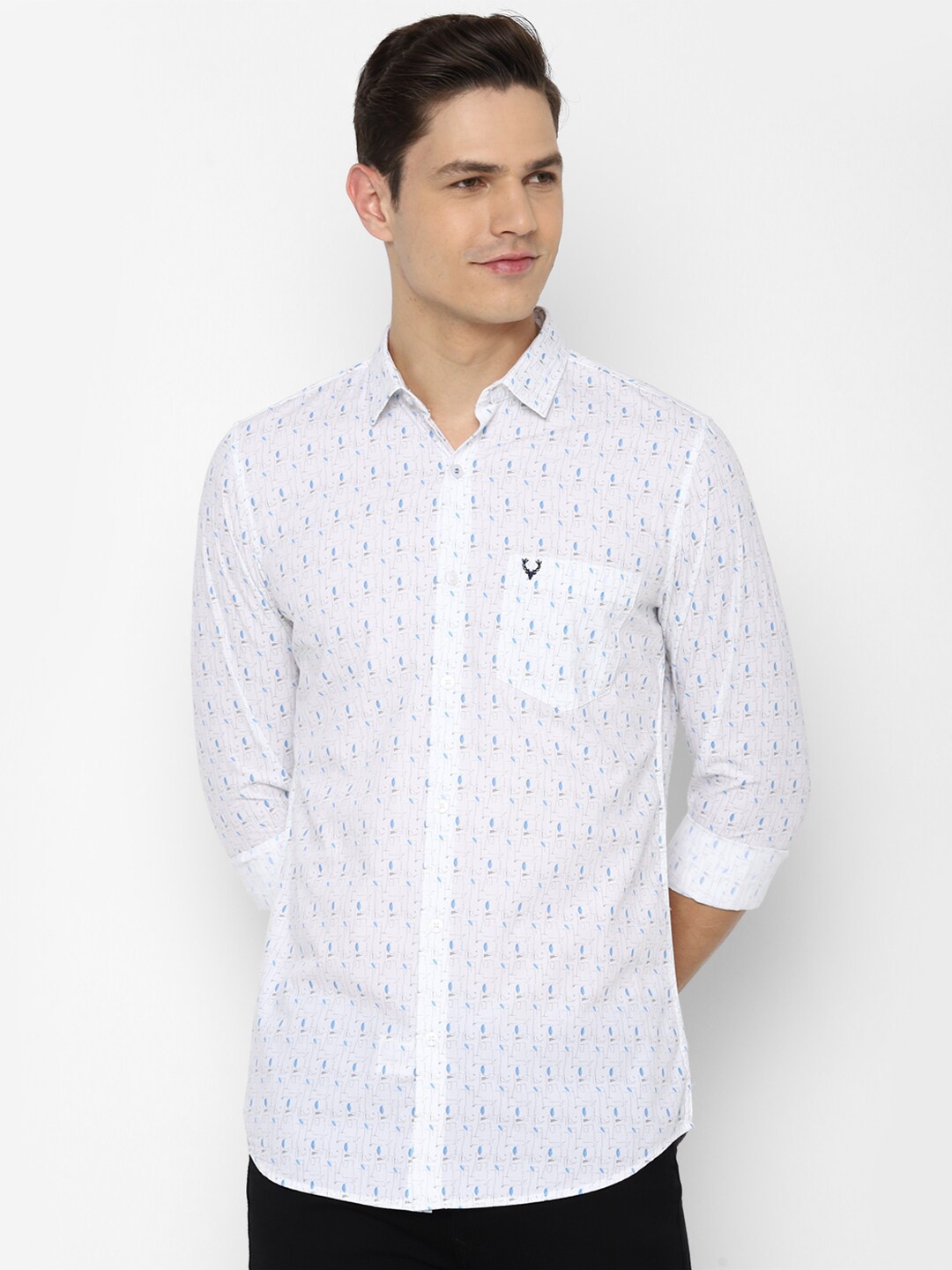 

Allen Solly Men White Slim Fit Printed Casual Shirt