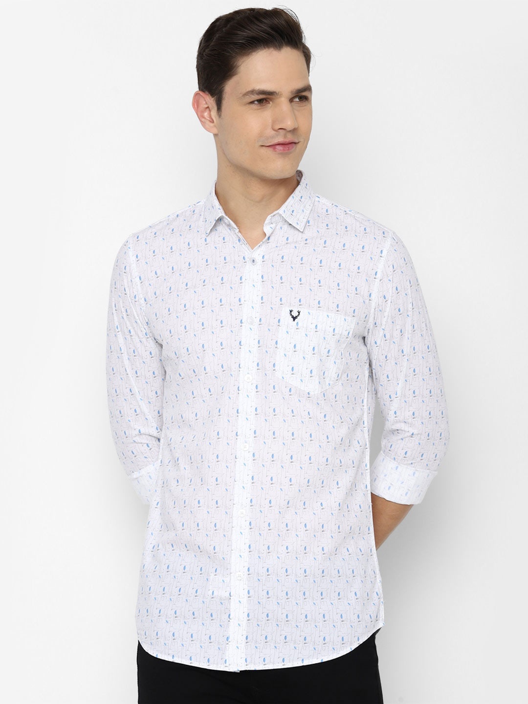 

Allen Solly Men White Slim Fit Printed Casual Shirt
