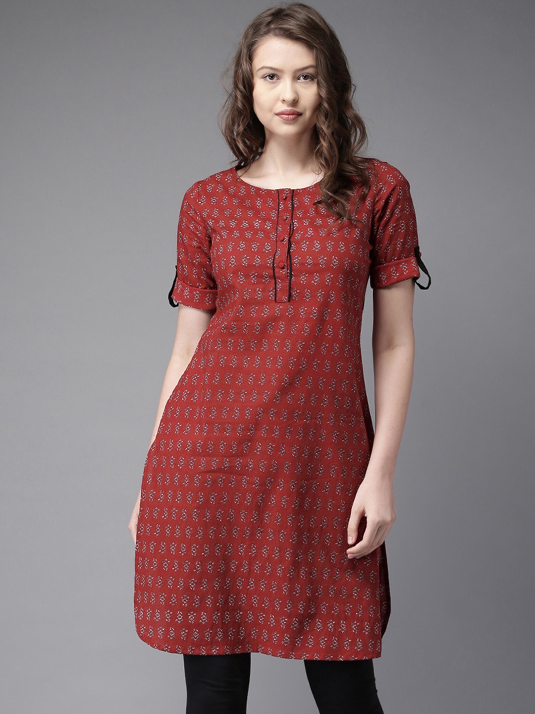

Moda Rapido Maroon Printed Kurta