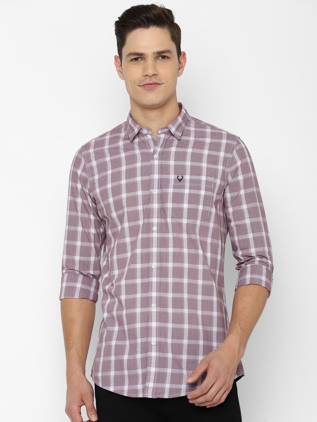 

Allen Solly Sport Men Grey & White Checked Pure Cotton Casual Shirt, Multi