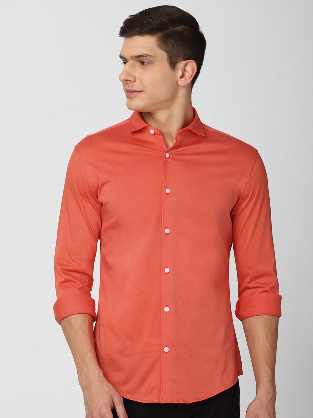

Peter England Men Red Slim Fit Cotton Casual Shirt
