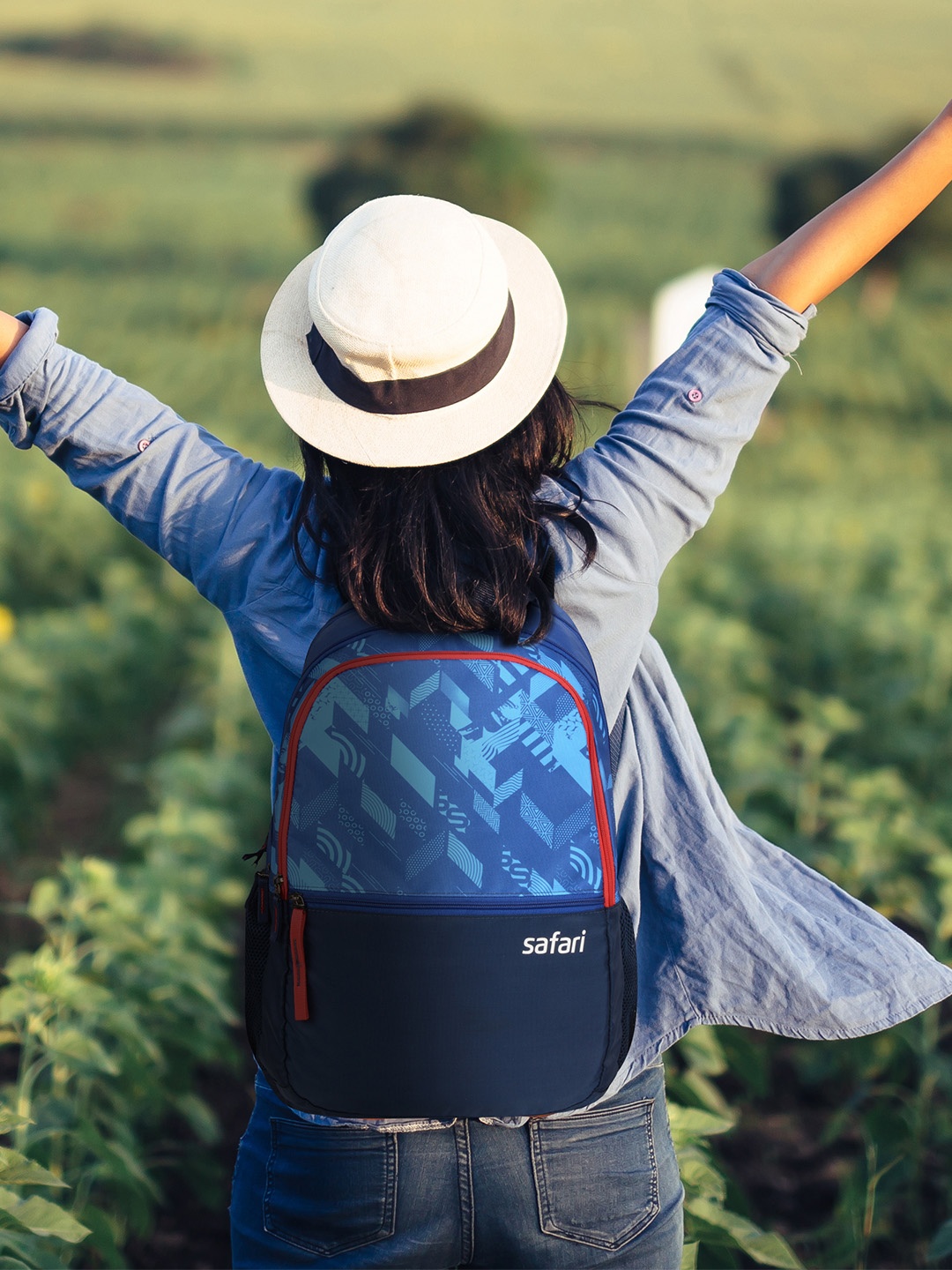 

Safari Clan 19 Inch Large Casual Backpack - 35 L, Blue