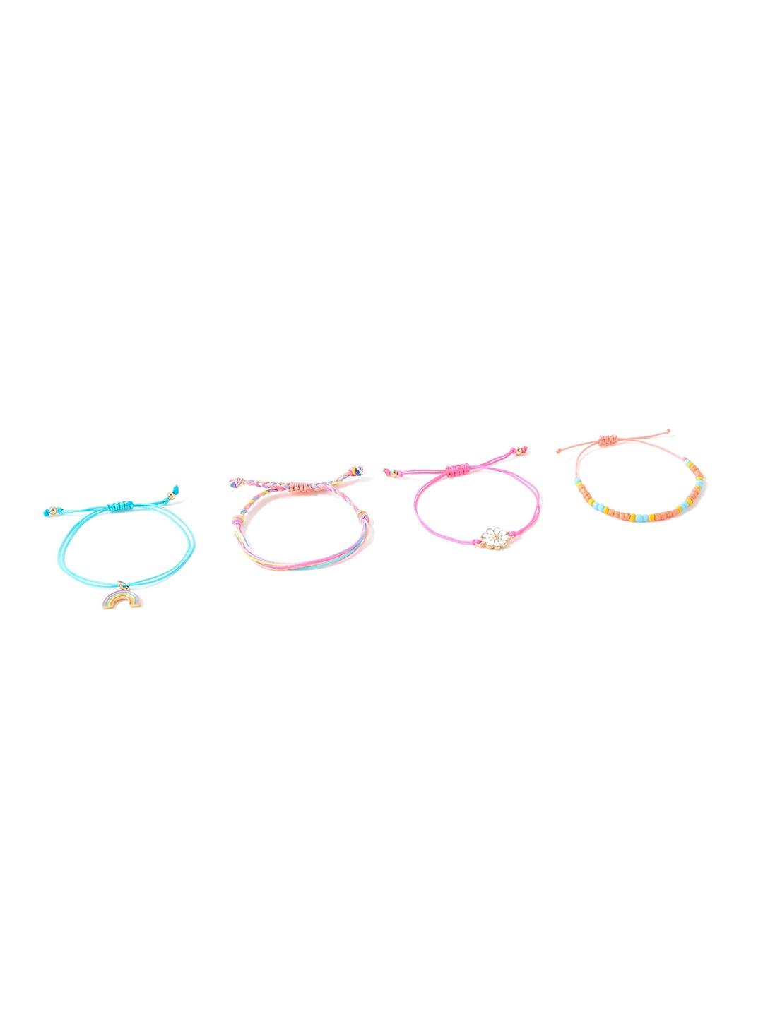 

Accessorize Girls Pack of 4 Multicoloured Wraparound Bracelet, Multi