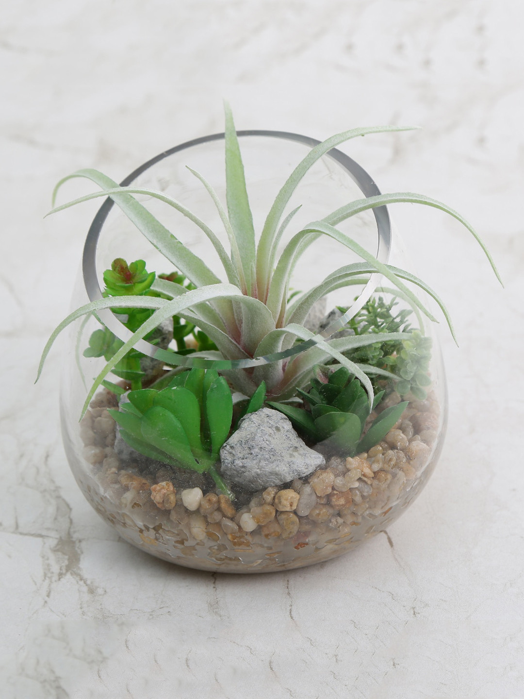 

Home Centre Green Gardenia Artificial Flower In Glass Pot