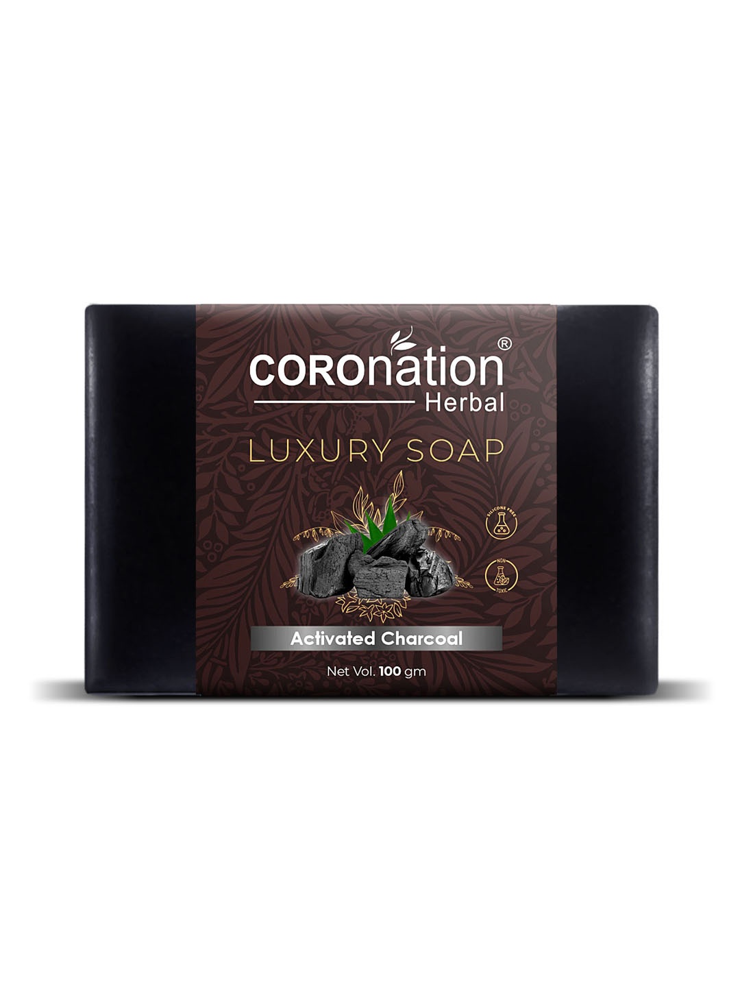 COROnation Herbal Activated Charcoal Luxury Soap - 100 g, Black