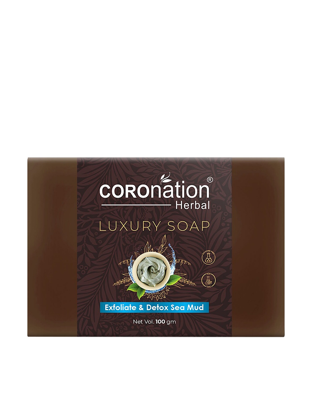 

COROnation Herbal Exfoliate & Detox Sea Mud Luxury Soap - 100 g, Brown