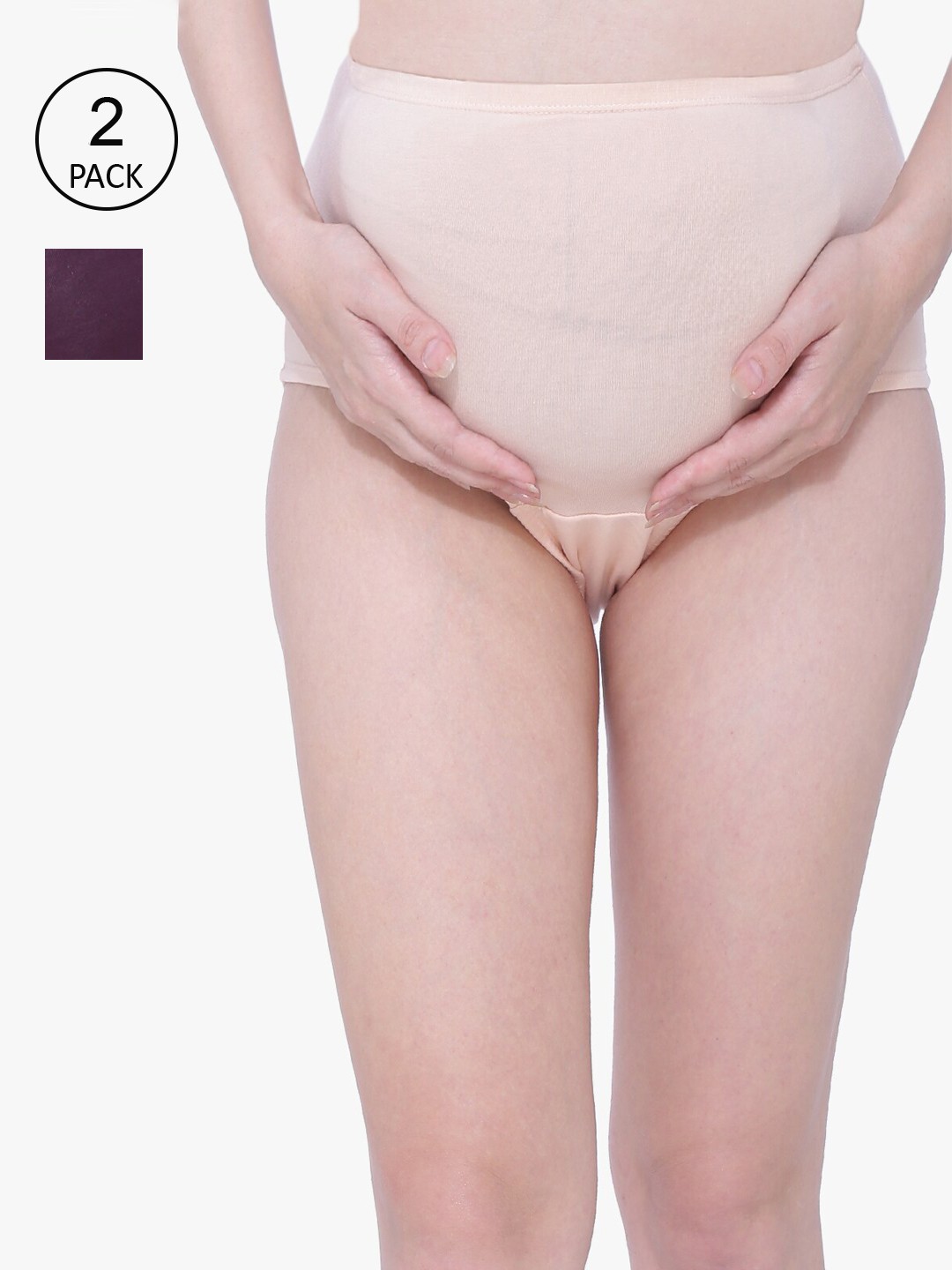 

Anoma Women Pack of 2 High-rise Maternity Briefs, Purple