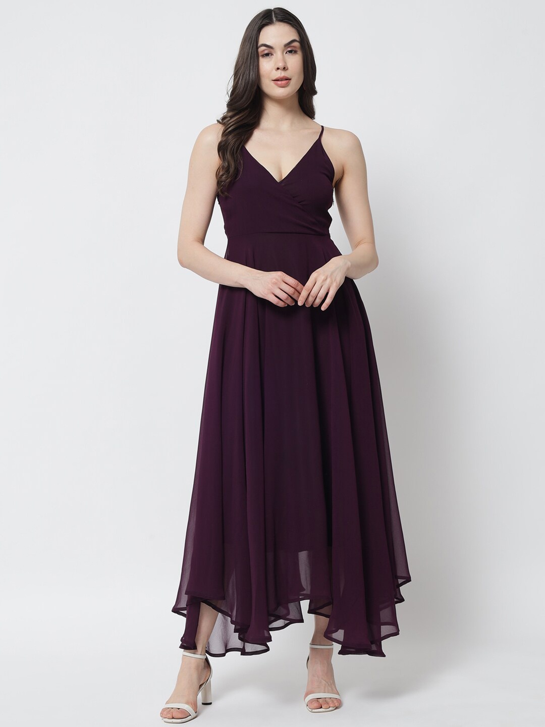 

Trend Arrest Purple Georgette Maxi Dress