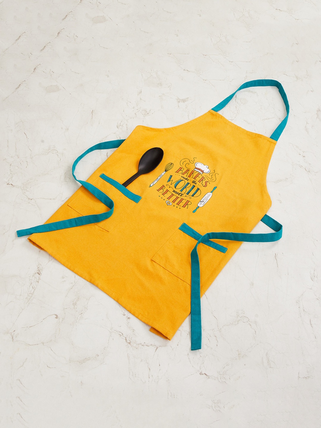 

Home Centre Yellow Printed Aprons