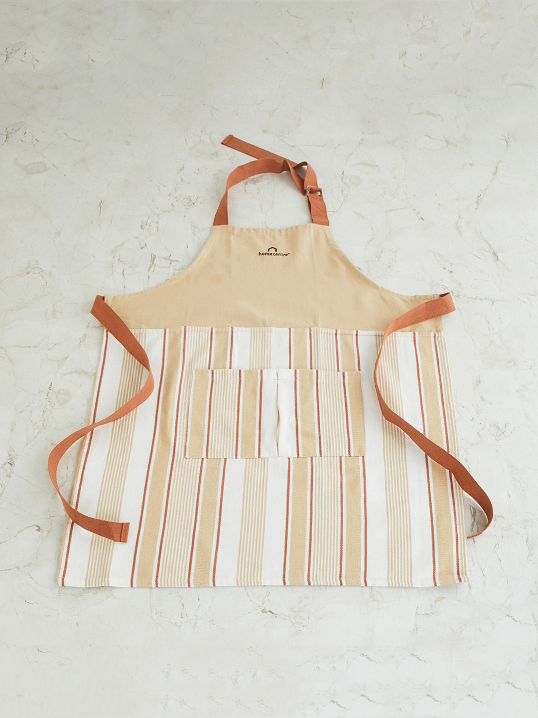 

Home Centre Beige & White Striped Cotton Apron