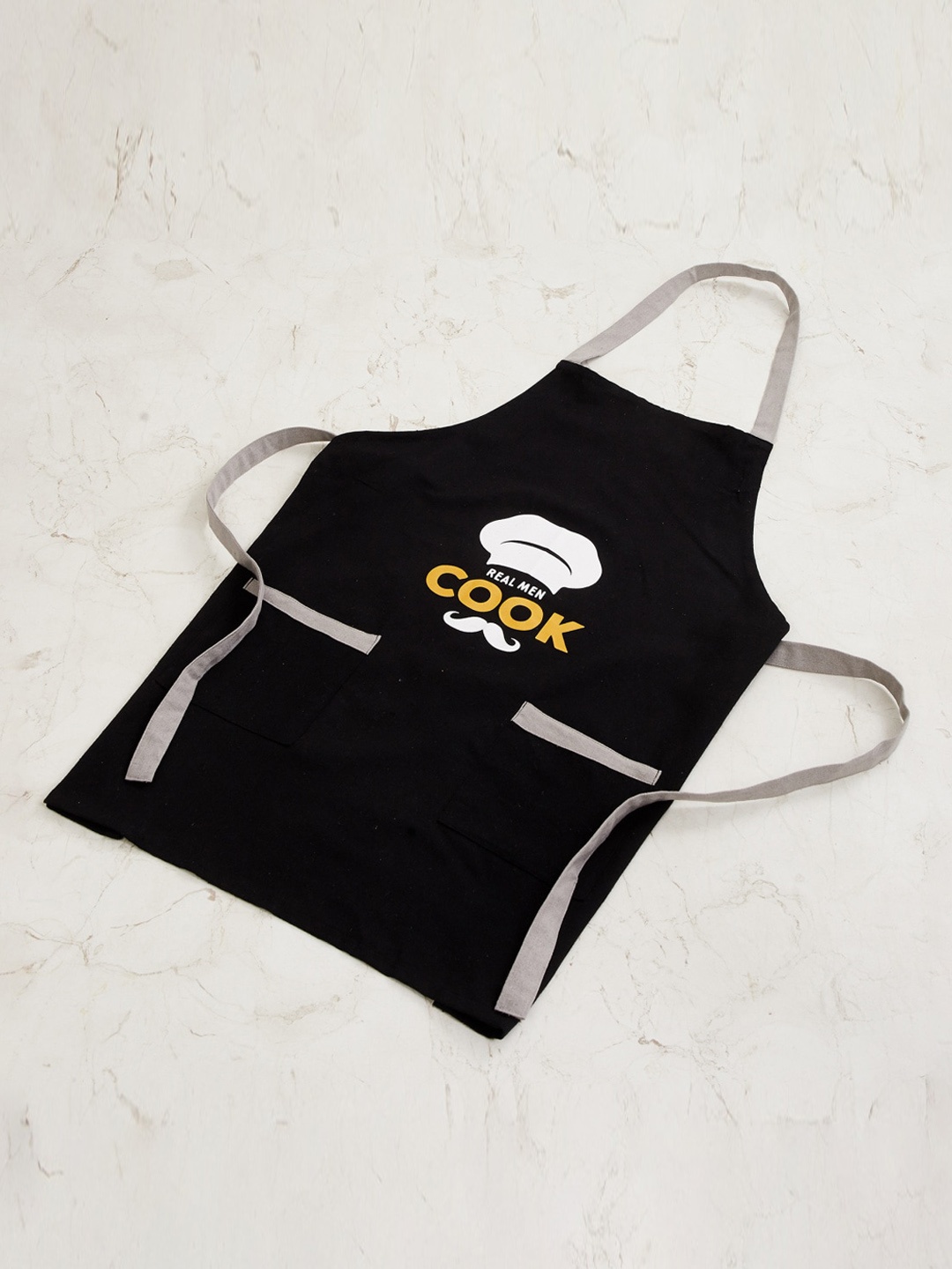 

Home Centre Black Printed Cotton Apron