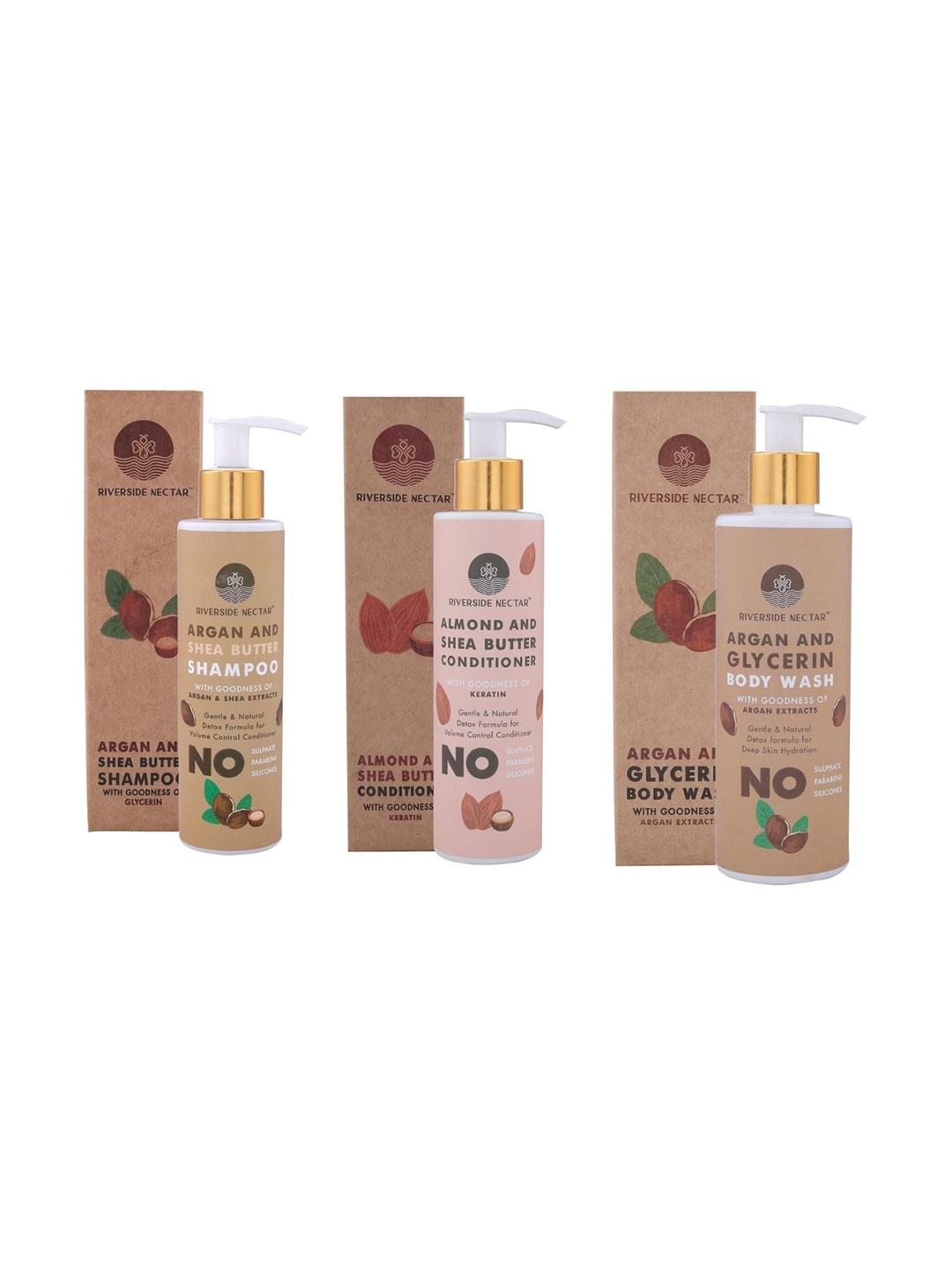 

Riverside Nectar Shampoo-Conditioner-Body Wash Combo - 650 ml, Brown