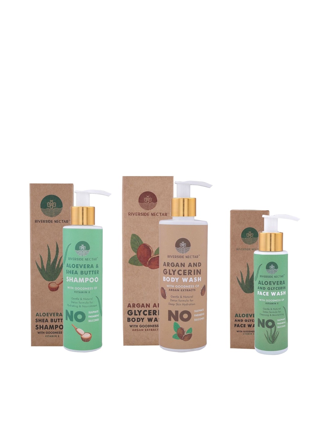 

Riverside Nectar Shampoo-Face Wash-Body Wash Combo - 650 ml, Green
