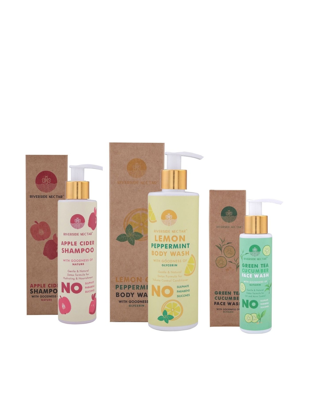 

Riverside Nectar Bath & Body Set - Shampoo - Face Wash - Body Wash, Yellow