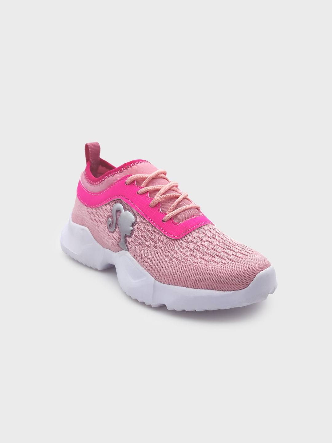 

Kids Ville Girls Pink Barbie Woven Design Sneakers