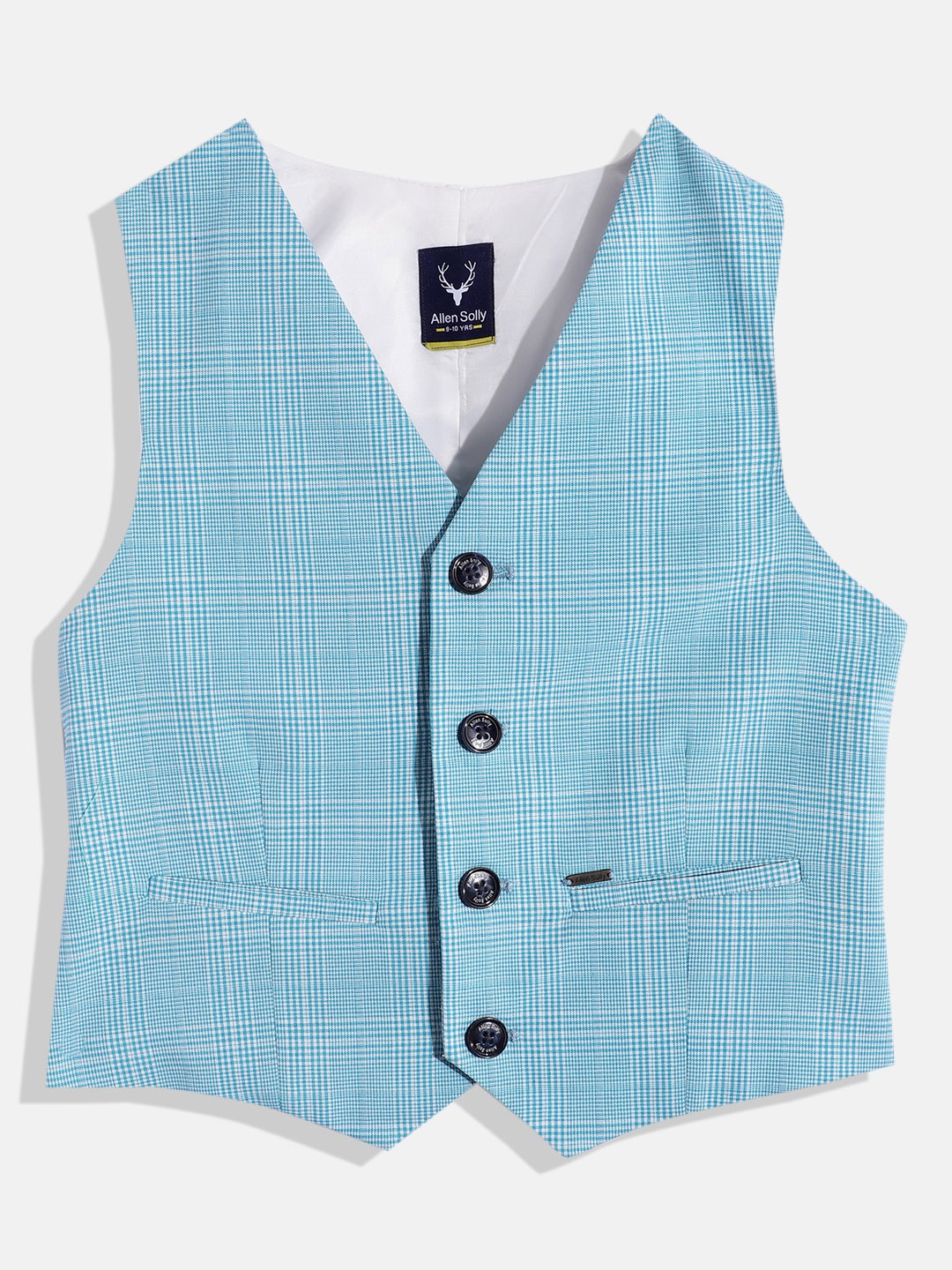 

Allen Solly Junior Boys Tartan Checked Waistcoat, Blue