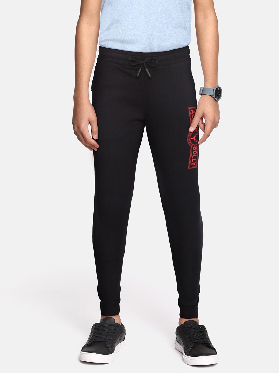

Allen Solly Junior Boys Black Solid Cotton Joggers