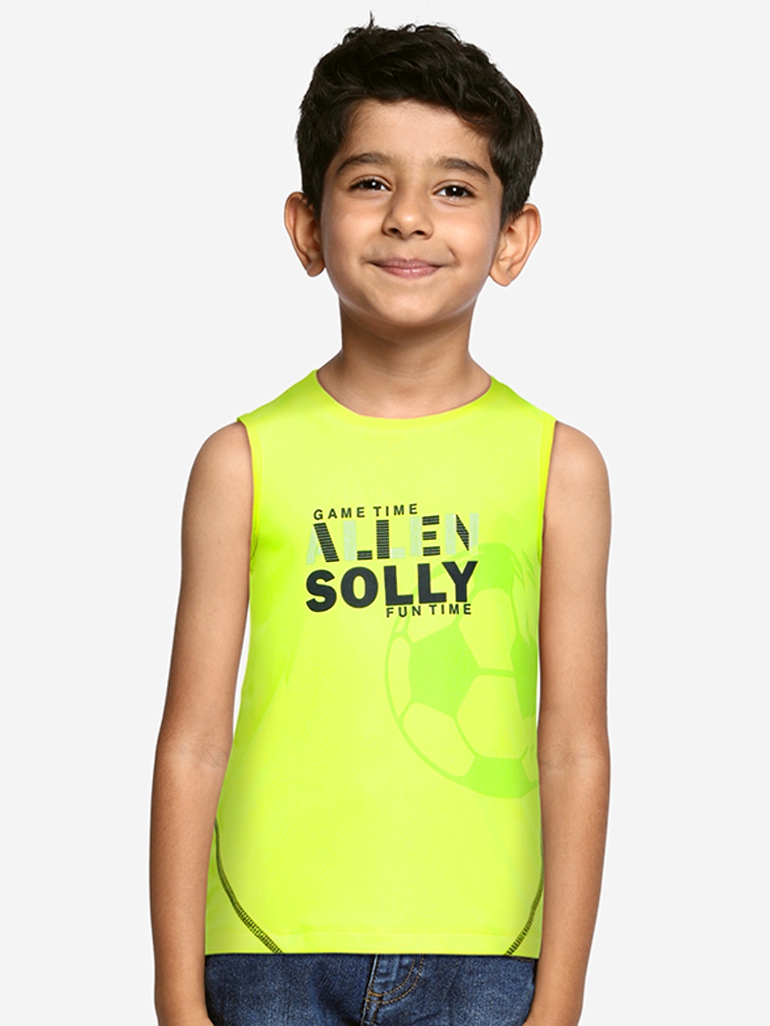 

Allen Solly Junior Boys Green Printed Innerwear Vests, Fluorescent green